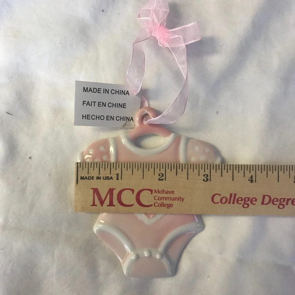 Avon Baby's First Christmas Ornament Girl Pink